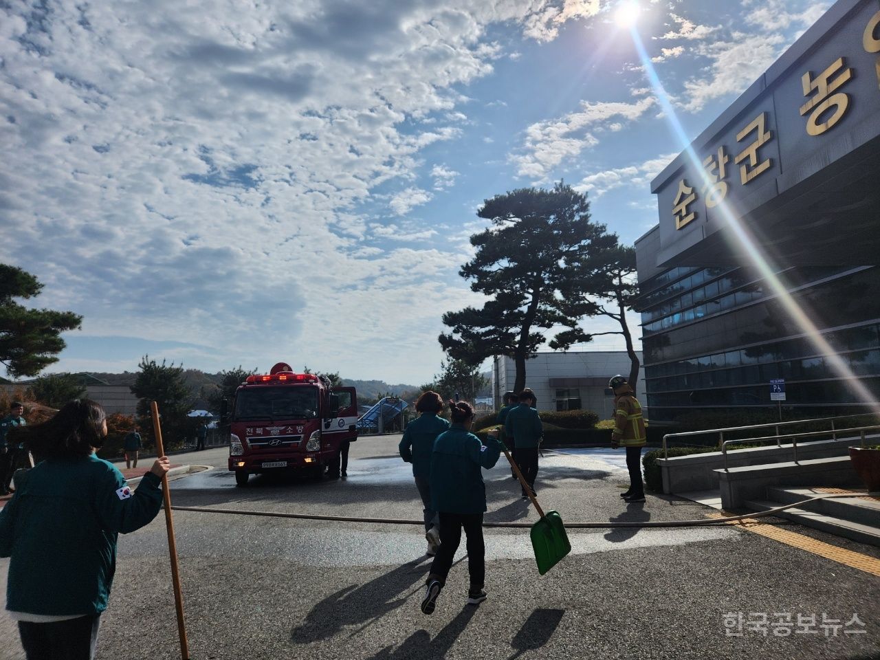 순창군 농업기술센터, 합동 소방훈련 실시 기사 사진