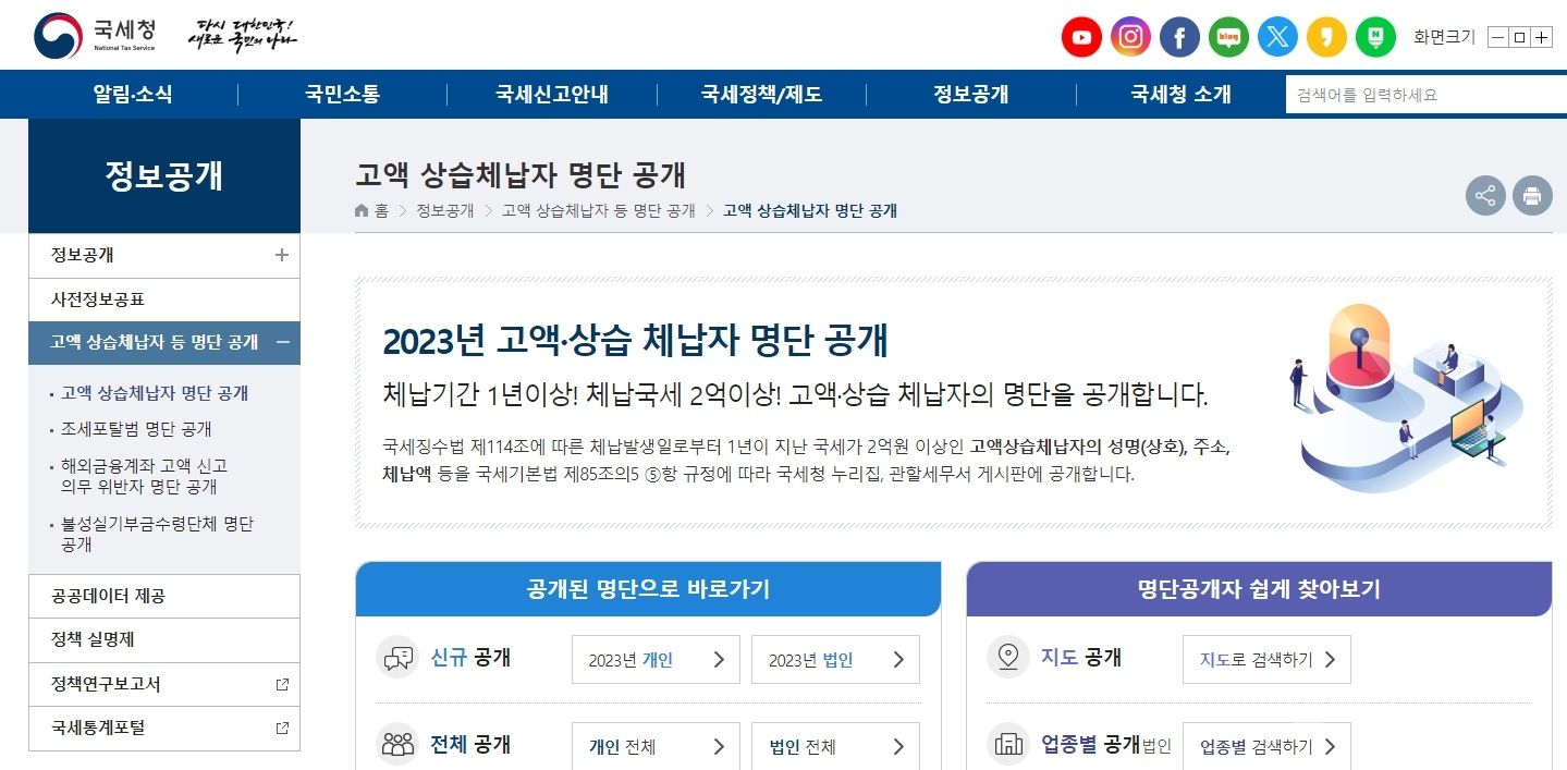 전국 고액·상습 체납자 6만여명 공개...3.9조원에 달해  기사 사진