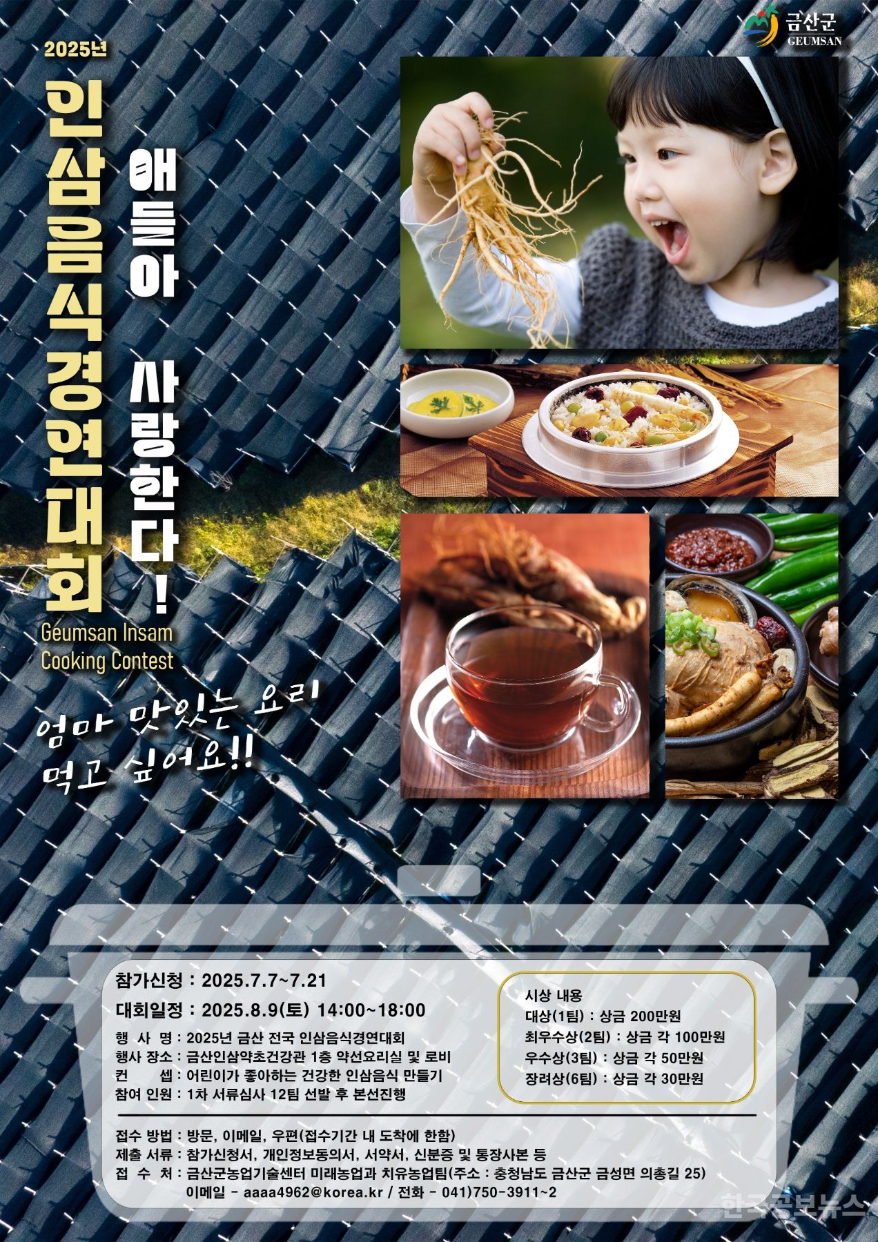 금산군, 전국 인삼음식경진대회 참가자 모집 기사 사진